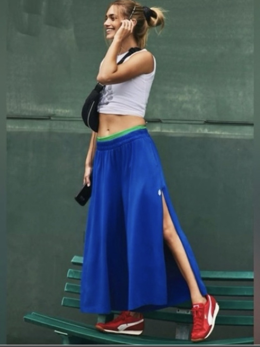 NEW Free People Movement Hot Shot Slit Wide Leg Pants